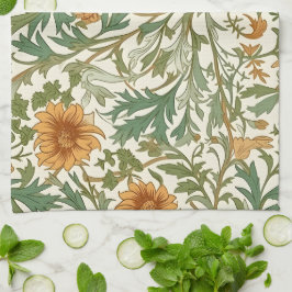 Naadloos Arts and Crafts stijl herhalend patroon Theedoek