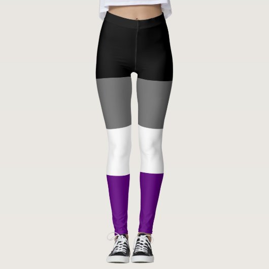 Naadloos Aseksuele Pride Flag Patroon herhalen Leggings (Voorkant)