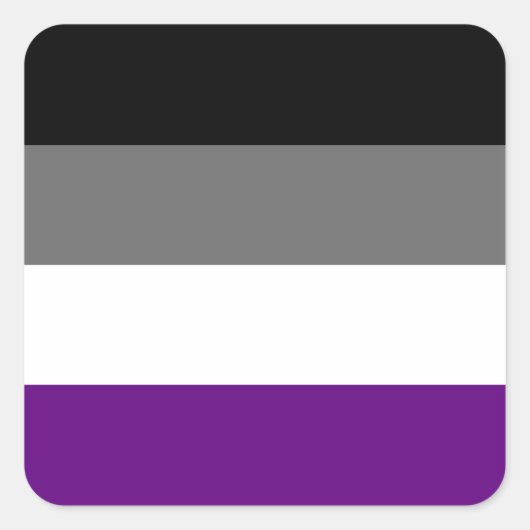 Naadloos Aseksuele Pride Flag Patroon herhalen Vierkante Sticker (Voorkant)
