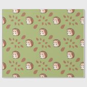 Naadloos Autumn Wrapping Paper met Hedgehog Fun Cadeaupapier (Vlak)