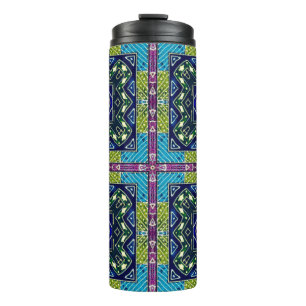 Naadloos Aztec Patroon. Ikat Chevron Cloth. Herhaa Thermosbeker