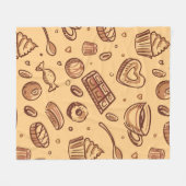 Naadloos bakkerijpatroon fleece deken (Voorkant (Horizontaal))