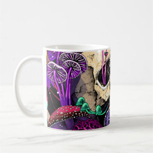 Naadloos behang patroon. Bright Magic Psychedel Koffiemok