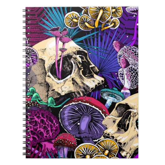 Naadloos behang patroon. Bright Magic Psychedel Notitieboek (Voorkant)