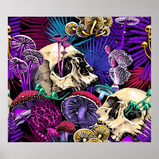 Naadloos behang patroon. Bright Magic Psychedel Poster (Voorkant)