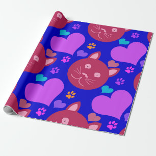 naadloos behangpapier met cartoon en katten cadeaupapier