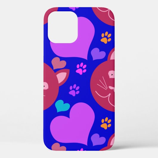 naadloos behangpapier met cartoon en katten Case-Mate iPhone case (Achterkant)