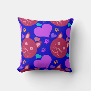 naadloos behangpapier met cartoon en katten kussen