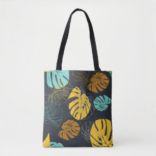 naadloos behangselpapier van tropisch blad tote bag