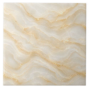 Naadloos Beige Gouden Marmer Onyx Patroon Tegeltje