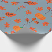Naadloos blad en pompoen inpakpapier voor Herfst (Hoek)