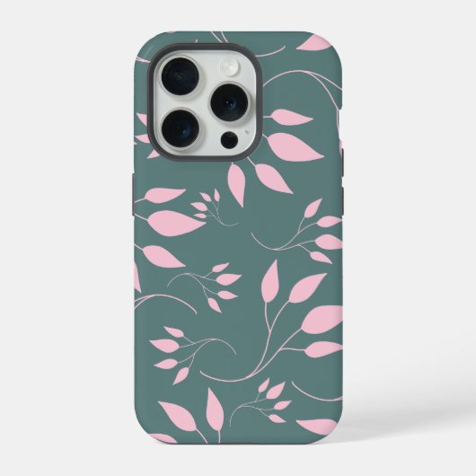 Naadloos bladpatroon iPhone hoesje (Achterkant)