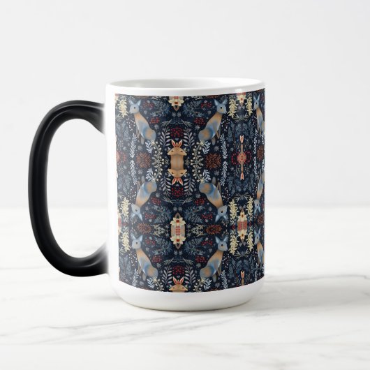 Naadloos bladpatroon met sierlijk hert magische mok (Links)