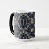 Naadloos bladpatroon met sierlijk hert magische mok (Voorkant links)