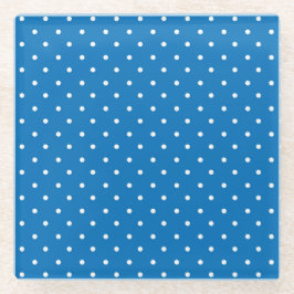 Naadloos blauw achtergrond polka stippenpatroon  glazen onderzetter