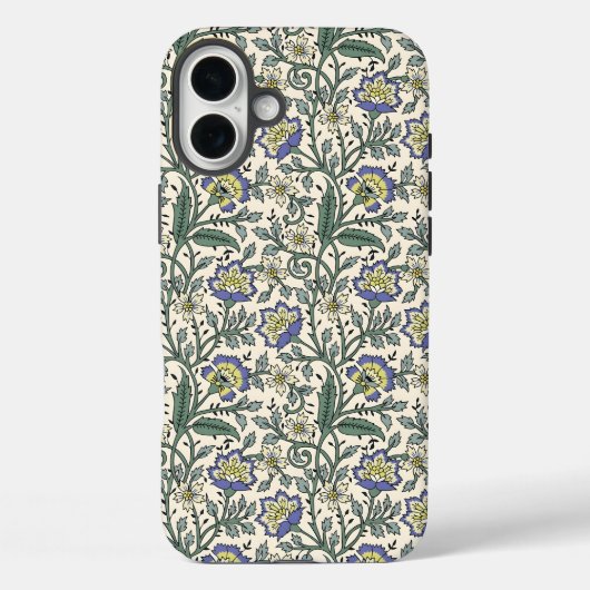 Naadloos blauw, geel en wit bloempatroon Case-Mate iPhone case (Achterkant)