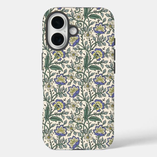 Naadloos blauw, geel en wit bloempatroon Case-Mate iPhone case (Achterkant)