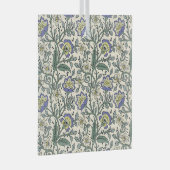 Naadloos blauw, geel en wit bloempatroon glas ornament (Voorkant Rechts)