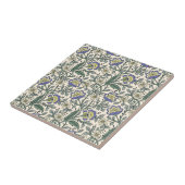 Naadloos blauw, geel en wit bloempatroon tegeltje (Zijkant)