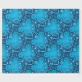 Naadloos blauw paisleypatroon. Elegant stijl Cadeaupapier (Vlak)
