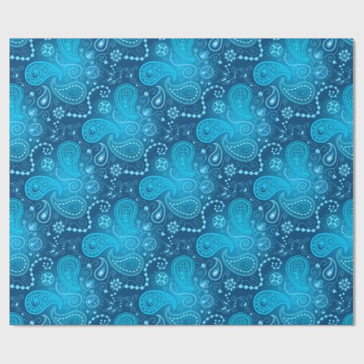 Naadloos blauw paisleypatroon. Elegant stijl Cadeaupapier (Vlak)