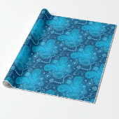 Naadloos blauw paisleypatroon. Elegant stijl Cadeaupapier (Uitgerold)