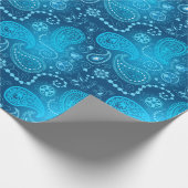Naadloos blauw paisleypatroon. Elegant stijl Cadeaupapier (Hoek)