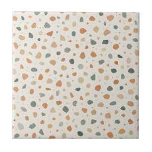 Naadloos blauw wit terrazzo spikkelpatroon tegeltje