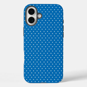 Naadloos blauwe achtergrond met polka stippenpatro iPhone 16 plus hoesje