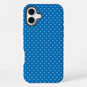 Naadloos blauwe achtergrond met polka stippenpatro iPhone 16 plus hoesje