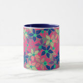 Naadloos bloemen patroon helder rood mok (Midden)