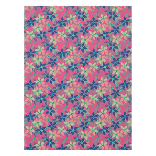 Naadloos bloemen patroon helder rood tafelkleed (Voorkant)