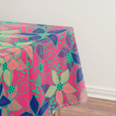 Naadloos bloemen patroon helder rood tafelkleed (Voorbeeld)