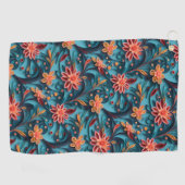 Naadloos bloemenpapierpatroon Golfhanddoek (Horizontaal)