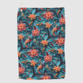Naadloos bloemenpapierpatroon Golfhanddoek (Voorkant)