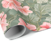 Naadloos bloemenpatroon Geranium bloemen Cadeaupapier (Rol Hoek)