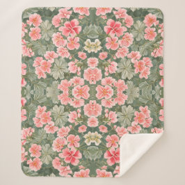 Naadloos bloemenpatroon Geranium bloemen Sherpa Deken