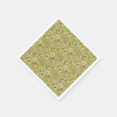 Naadloos Bloemenpatroon groen Servet (Hoek)