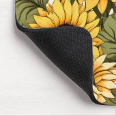 Naadloos bloemenpatroon, zon en madeliefjes muismat (Hoek)