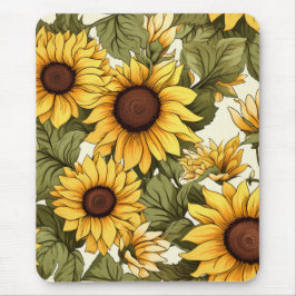 Naadloos bloemenpatroon, zon en madeliefjes muismat