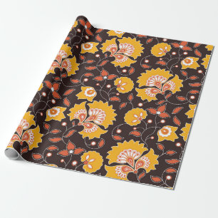 naadloos bloemkleurig indiaans stijlpatroon op br cadeaupapier