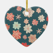 Naadloos Bloemmotief Keramisch Ornament (Voorkant)