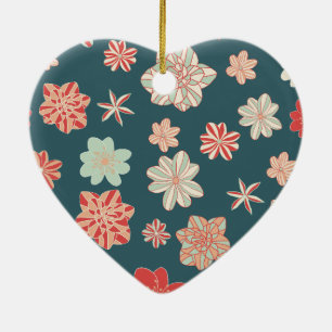 Naadloos Bloemmotief Keramisch Ornament