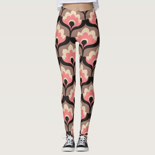  naadloos bloemmotief leggings (Voorkant)