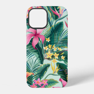 naadloos bloemmotief met hibiscus en iPhone 12 hoesje