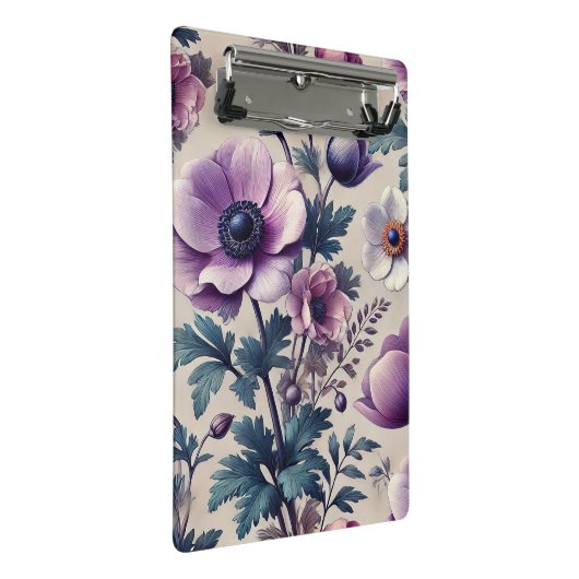 Naadloos bloemmotief met mooie anemoon mini klembord (Schuin)