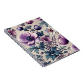 Naadloos bloemmotief met mooie anemoon notitieboek (Rechterzijde)