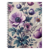 Naadloos bloemmotief met mooie anemoon notitieboek (Voorkant)
