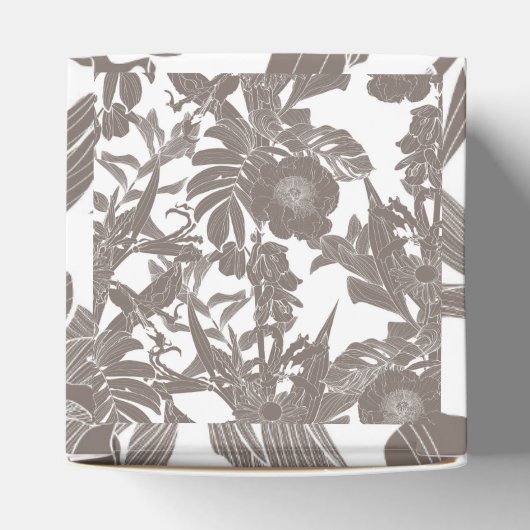 Naadloos bloemmotief met tropische lijnbloemen bedankdoosjes (Bovenkant)