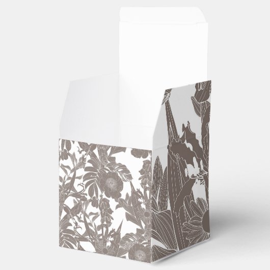 Naadloos bloemmotief met tropische lijnbloemen bedankdoosjes (Geopend)